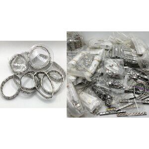 Italian Charm Starter Bracelets Stainless Jewelry Links 10 Pc + 100 Asst. Charms